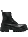 Balenciaga Leather Boots With Maxi Rubber Sole In Black