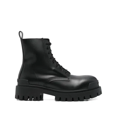 Balenciaga 49mm Lace-up Boots In Black