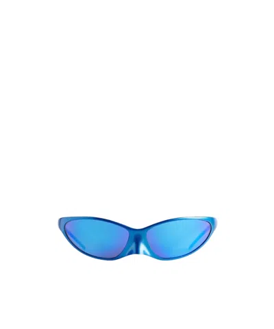 Balenciaga 4g Cat-eye Mirrored Sunglasses In Blue