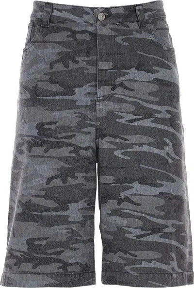 Pre-owned Balenciaga 5 Pockets Shorts In Camouflage Grey