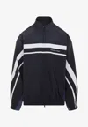 Balenciaga Color Block Design Jacket With Elastic Cuffs In Black