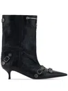Balenciaga Cagole 50 Mid-calf Boots In Nappa Leather In Black