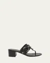 Balenciaga Thong Sandals Block Heel In Black