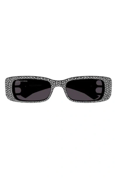 Balenciaga Rectangle Mirror B Acetate Sunglasses In Black