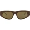 Balenciaga 53mm Rectangle Sunglasses In Brown
