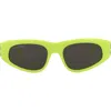 Balenciaga 0095s Dynasty D-frame Acetate Sunglasses In Yellow Silver Grey