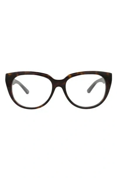 Balenciaga 53mm Round Optical Glasses In Brown