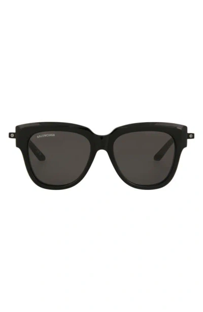 Balenciaga 53mm Square Sunglasses In Black Black Grey