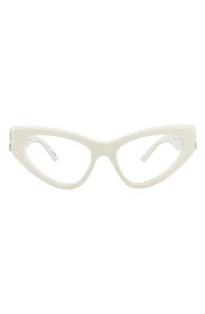Balenciaga 54mm Cat Eye Optical Glasses In Yellow