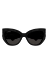 Balenciaga 55mm Butterfly Sunglasses In Black