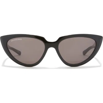 Balenciaga 55mm Cat Eye Sunglasses In Black Black Grey