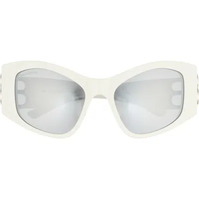 Balenciaga 55mm Cat Eye Sunglasses In White
