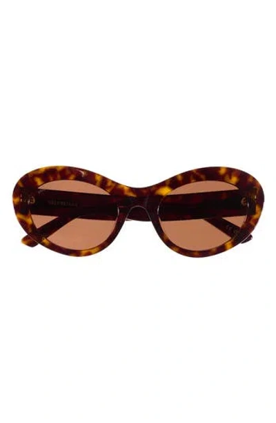 Balenciaga 55mm Oval Sunglasses In Brown
