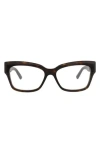 Balenciaga 55mm Rectangular Optical Glasses In Brown