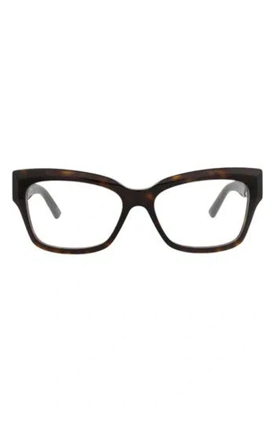 Balenciaga 55mm Rectangular Optical Glasses In Brown