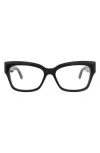 Balenciaga 55mm Rectangular Optical Glasses In Transparent