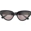 Balenciaga 56mm Cat Eye Sunglasses In Black