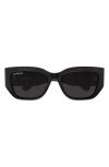Balenciaga Bb Logo Cat Eye Acetate Sunglasses In Black