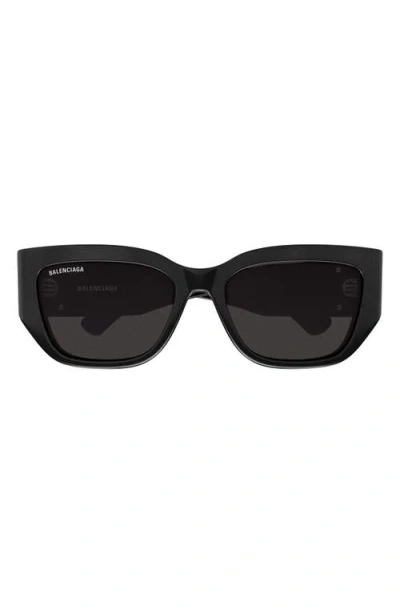 Balenciaga Bb Logo Cat Eye Acetate Sunglasses In Black