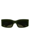 Balenciaga 56mm Rectangular Sunglasses In Green