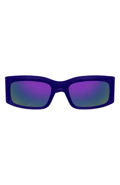 Balenciaga Eyewear Rectangular Frame Sunglasses In Violet