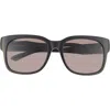 Balenciaga 56mm Square Sunglasses In Black Black Grey