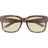 Balenciaga 56mm Square Sunglasses In Havana Green