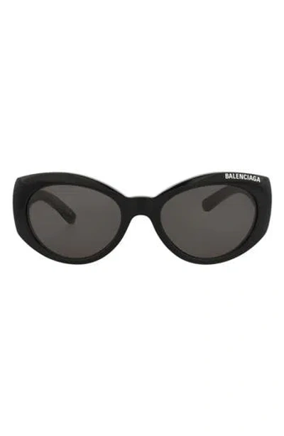 Balenciaga 57mm Round Sunglasses In Black