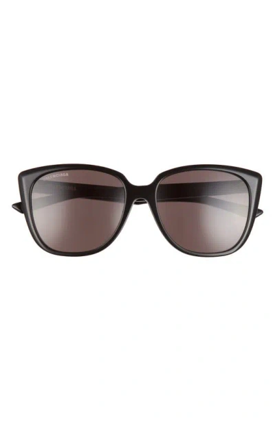 Balenciaga 57mm Square Sunglasses In Black Black Grey