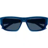 Balenciaga Eyewear Rectangular Frame Sunglasses In Blue