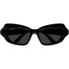 Balenciaga Grey Rectangular Ladies Sunglasses Bb0096s 001 51 In Black