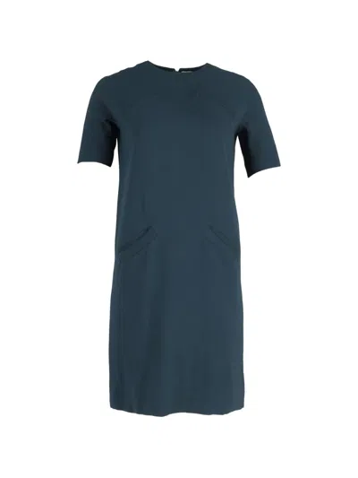 Pre-owned Balenciaga 60s Crew-neck Mini Dress In Blue