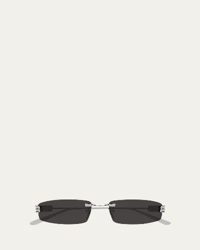 Balenciaga 62mm Metal Rectangular Sunglasses In Neutral