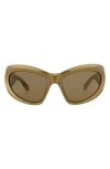 Balenciaga 64mm Novelty Sunglasses In Gold Gold Brown