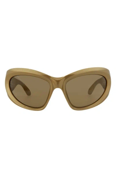Balenciaga 64mm Novelty Sunglasses In Gold Gold Brown