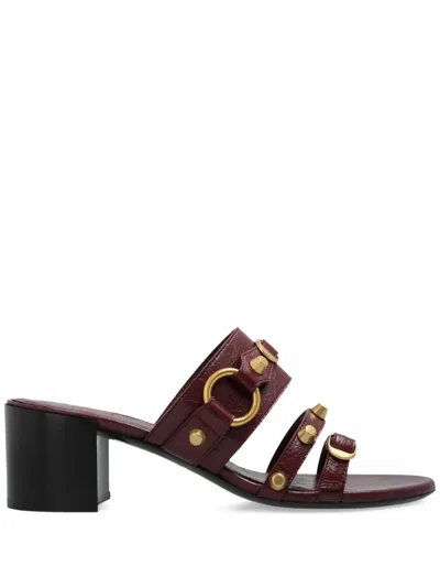 Balenciaga 65mm Leather Heeled Sandals In Red