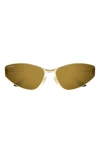 Balenciaga 65mm Oversize Cat Eye Sunglasses In Gold