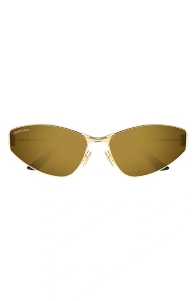 Balenciaga 65mm Oversize Cat Eye Sunglasses In Gold