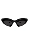 Balenciaga Wrap Logo-print Plastic Sunglasses In Black