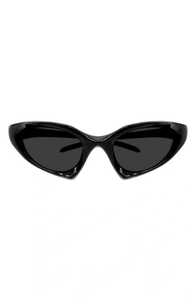 Balenciaga Wrap Logo-print Plastic Sunglasses In Black