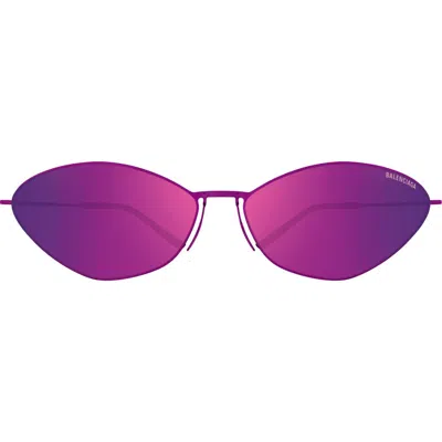 Balenciaga Bb0350s Cat-eye Titanium Sunglasses In Shiny Transparent Varnished Pink
