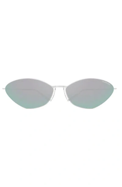 Balenciaga Rimless Cat-eye Titanium Sunglasses In Silver