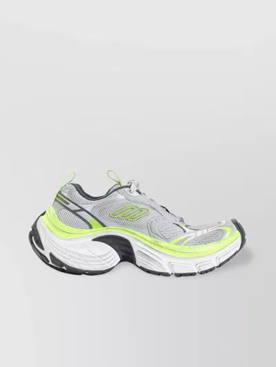 BALENCIAGA 6XL MESH SNEAKERS WITH FLUORESCENT GREEN ACCENTS