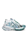 Balenciaga Colorblock Trainer Sneakers In White  Green  & Blue