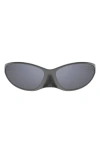 Balenciaga 70mm Gradient Oversize Oval Sunglasses In Grey