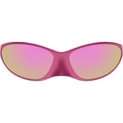 Balenciaga Aluminum Wrap Sunglasses In Pink