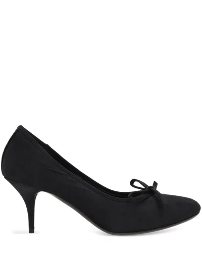 Balenciaga Leopold Worn-effect Black Satin Pumps