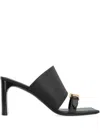 Balenciaga Black Leather Bel Air Sandals In Black