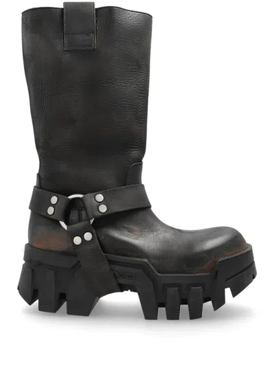 Balenciaga 80mm Chunky Leather Boots In Black