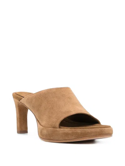 Balenciaga 80mm Suede Platform Sandals In Brown